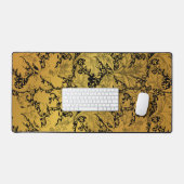 Orientale Blume Golden Floral Schreibtischunterlage (Tastatur & Maus)
