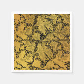 Orientale Blume Golden Floral Serviette (Vorderseite)
