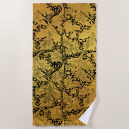 Orientale Blume Golden Floral Strandtuch