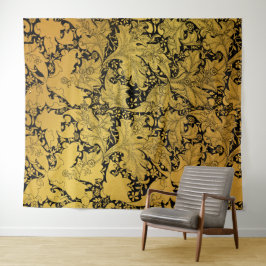 Orientale Blume Golden Floral Wandteppich