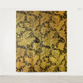 Orientale Blume Golden Floral Wandteppich (Vorderseite)