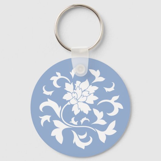 Orientale Blume - Serenity Blue Circular Pattern Schlüsselanhänger (Vorderseite)