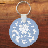 Orientale Blume - Serenity Blue Circular Pattern Schlüsselanhänger (Vorderseite)