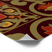 Orientale Blumendekoration mit Rahmen. Muster mit Poster (Ecke)