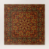 Orientale Blumendekoration mit Rahmen Muster Puzzle (Horizontal)