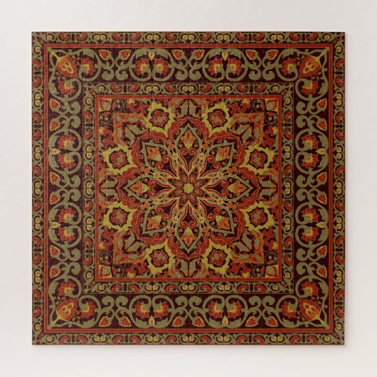 Orientale Blumendekoration mit Rahmen Muster Puzzle (Vertikal)
