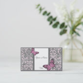 Orientale Damask(rosa)Visitenkarte Visitenkarte (Stehend Vorderseite)