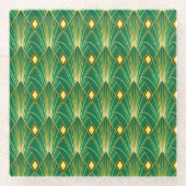 Orientale Eleganz: Art Deco Wallpaper Glasuntersetzer (Vorderseite)