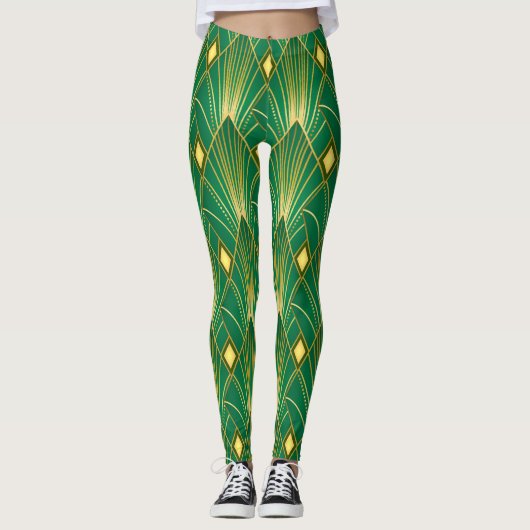 Orientale Eleganz: Art Deco Wallpaper Leggings (Vorderseite)