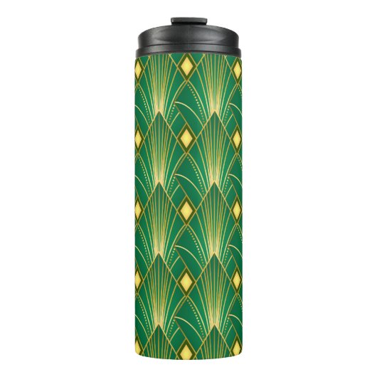 Orientale Eleganz: Art Deco Wallpaper Thermosbecher (Vorderseite)