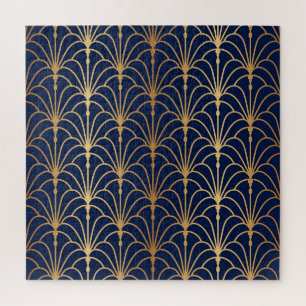 Orientale Eleganz: Goldenes Lüftermuster Puzzle