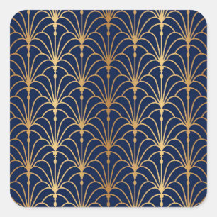 Orientale Eleganz: Goldenes Lüftermuster Quadratischer Aufkleber