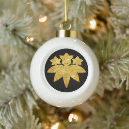 Orientale Imitats Gold Kamakura Minamoto Japan Mon Keramik Kugel-Ornament