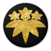 Orientale Imitats Gold Kamakura Minamoto Japan Mon Keramikknauf (Vorderseite)