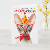 Orientale Kurzhaarkatze MEOWvelous Birthday Karte (Gelbe Blume)