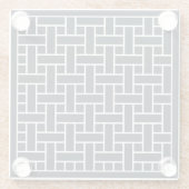 Orientale Navy Blau Weiß Japan Weaver Muster Glasuntersetzer (Rückseite)