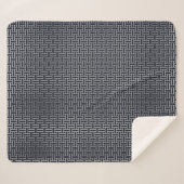 Orientale Navy Blau Weiß Japan Weaver Muster Sherpadecke (Vorderseite (Horizontal))