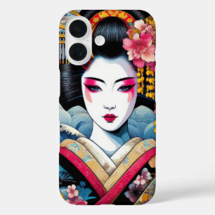 Orientale Schönheit Geisha Maiko sakura Blume Well iPhone 16 Hülle