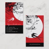 Orientale-Schwalben auf Mondschein-modernen Visitenkarte (Vorne/Hinten)