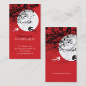 Orientale-Schwalben auf Mondschein-modernen Visitenkarte (Vorne/Hinten)