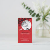 Orientale-Schwalben auf Mondschein-modernen Visitenkarte (Stehend Vorderseite)