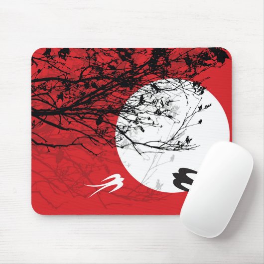 Orientale-Schwalben im Mondschein Mousepad (Mit Mouse)