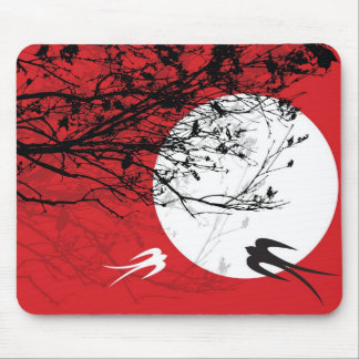Orientale-Schwalben im Mondschein Mousepad