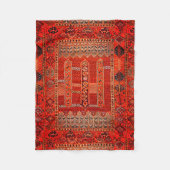 Orientale Teppichgestaltung in lebhaften Orangen Fleecedecke (Vorderseite)