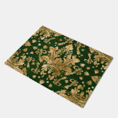 Orientale Vintage Damaskus - Grün und Gold Fußmatte (Schrägansicht)