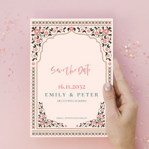 Orientale Vintage Rahmen Hochzeit Ankündigungspostkarte