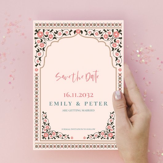 Orientale Vintage Rahmen Hochzeit Ankündigungspostkarte