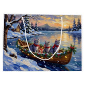 Orientaler Blaukatzen-Weihnachtsboot-Urlaub Große Geschenktüte (Rückseite)