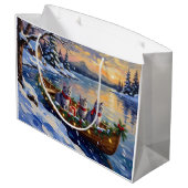 Orientaler Blaukatzen-Weihnachtsboot-Urlaub Große Geschenktüte (Rückseite Schrägansicht)