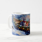 Orientaler Blaukatzen-Weihnachtsboot-Urlaub Kaffeetasse (Vorderseite Links)