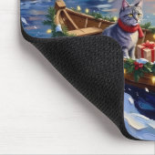 Orientaler Blaukatzen-Weihnachtsboot-Urlaub Mousepad (Ecke)