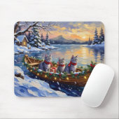 Orientaler Blaukatzen-Weihnachtsboot-Urlaub Mousepad (Mit Mouse)