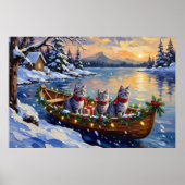 Orientaler Blaukatzen-Weihnachtsboot-Urlaub Poster (Vorne)