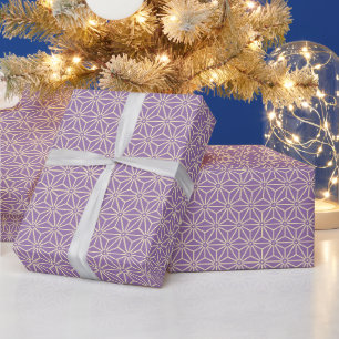 Orientaler Mauve-Gelber Asanoha-Japan-Entwurf Geschenkpapier