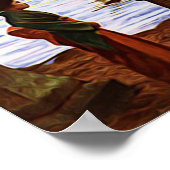 Orientales japanisches Malerei Shinto Tor in Wasse Poster (Ecke)