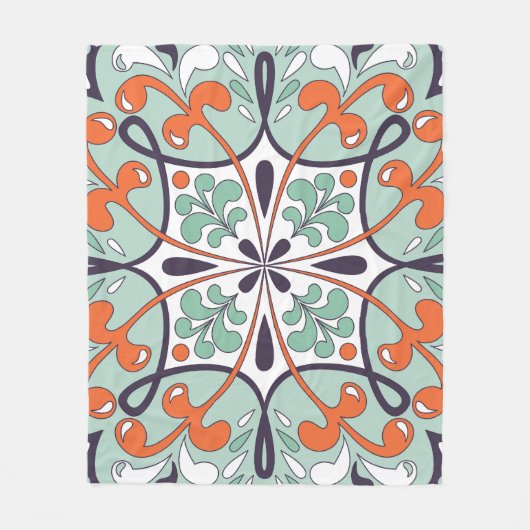 Orientales marokkanisches Fliesendesign Fleecedecke (Vorderseite)