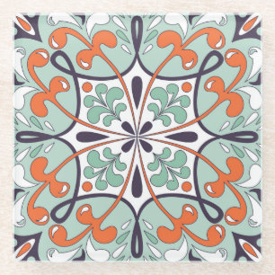 Orientales marokkanisches Fliesendesign Glasuntersetzer