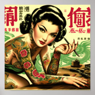 Orientales Retro-Button Poster