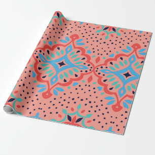 Orientales Vintages Damastmuster. Talavera Keramik Geschenkpapier