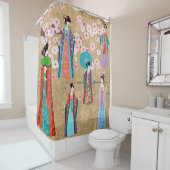 Orientalin in Retro costumejapanese, chinesisch, a Duschvorhang (Beispiel)