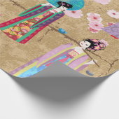 Orientalin in Retro costumejapanese, chinesisch, a Geschenkpapier (Ecke)