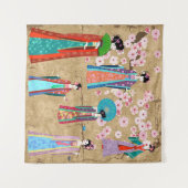 Orientalin in Retro costumejapanese, chinesisch, a Wandteppich (Vorderseite (Horizontal))