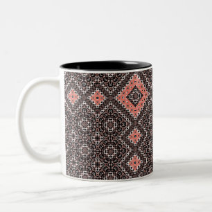 orientalisch, arabisch, braun, rot, ethnisch, zweifarbige tasse