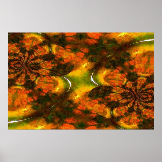 Orientalisch-asiatische Abstrakte Malerei Art Prin Poster (Vorne)