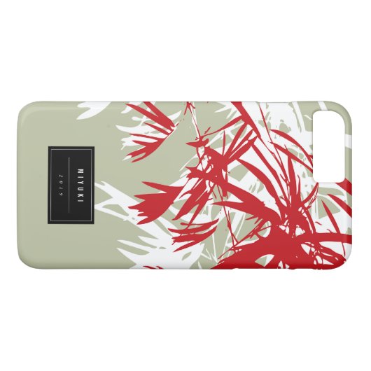 Orientalisch-asiatische Red-Bamboo-Blätter Zen Cas Case-Mate iPhone Hülle (Rückseite (Horizontal))