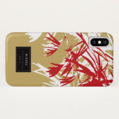 Orientalisch-asiatische Red-Bamboo-Blätter Zen Cas Case-Mate iPhone Hülle (Rückseite (Horizontal))